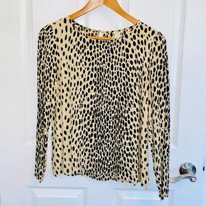 J Crew Long Sleeve Animal Print Blouse - Size 8